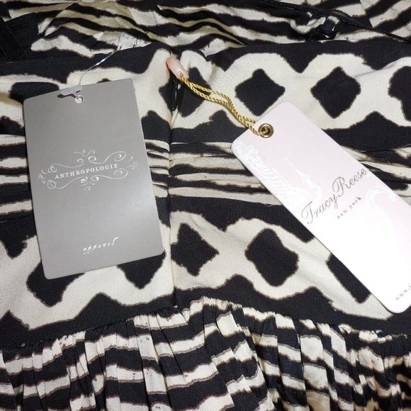 Anthropologie Tracy Reese Black and Cream Lattice Ring dress. - Picture 4 of 5